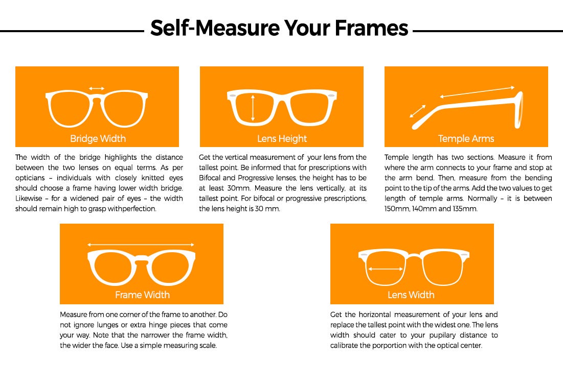 Glasses Frame Size Chart