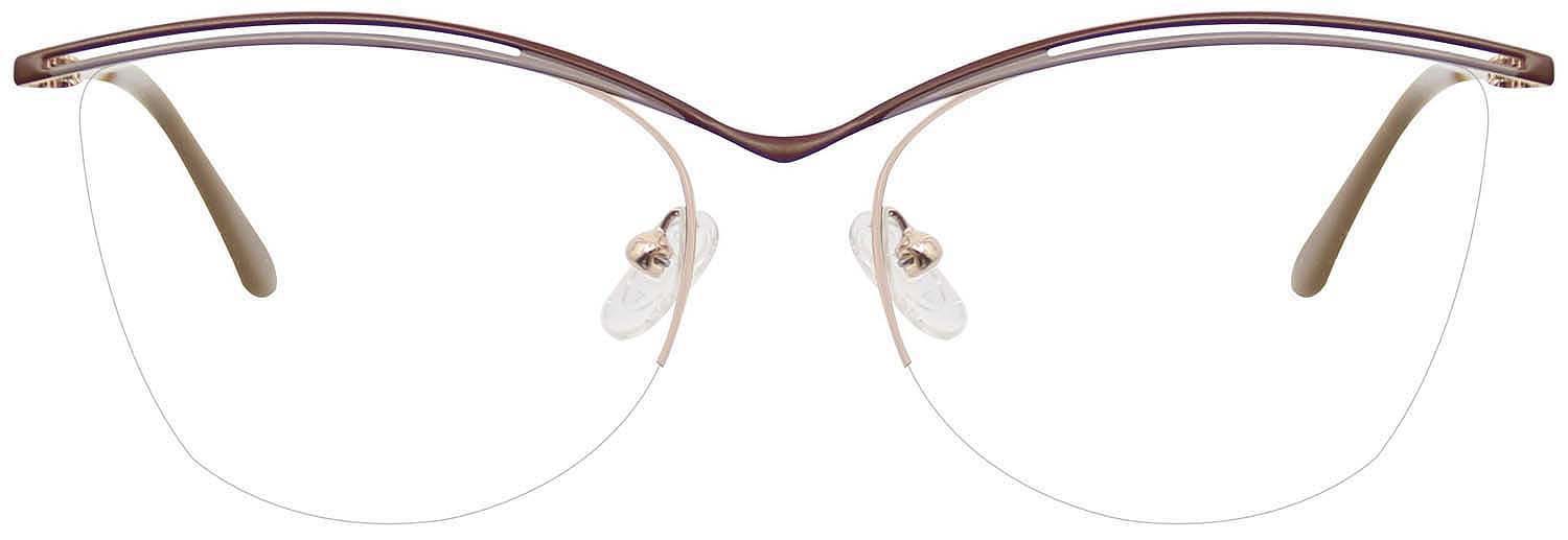 Cat eye half frame sales glasses
