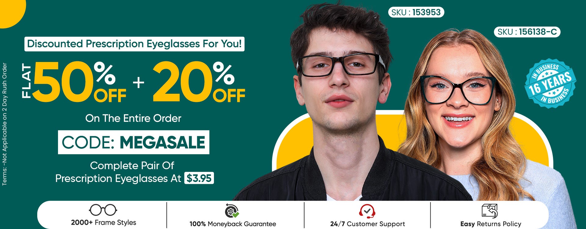 Flat 50% OFF + 20%OFF On The Entire Order CODE: MEGASALE