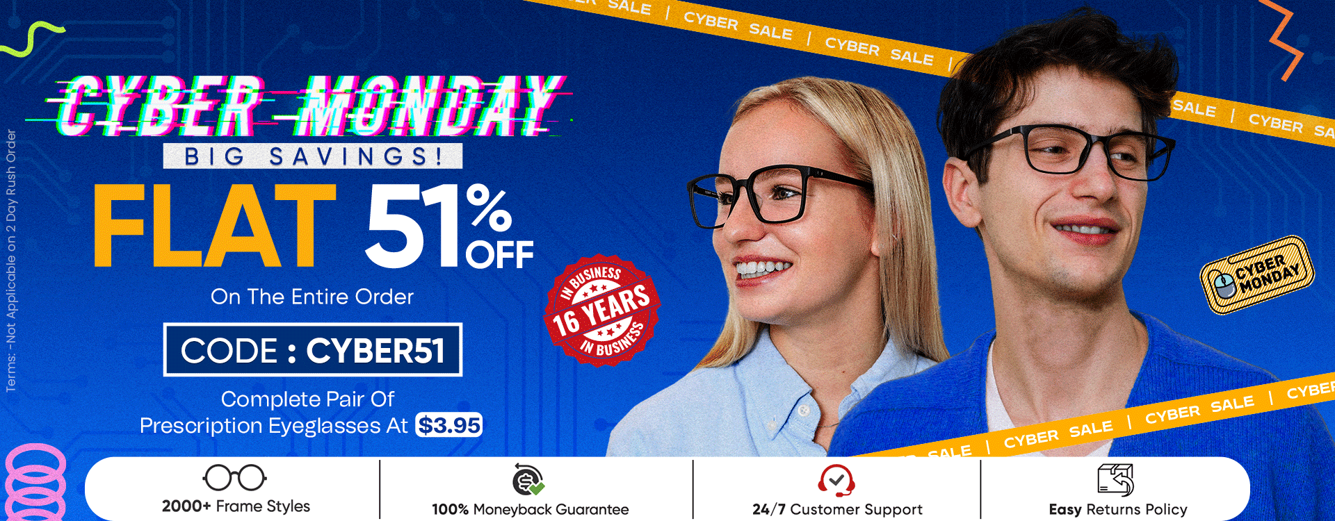 Flat 49% OFF On The Entire Order CODE: CYBER49
